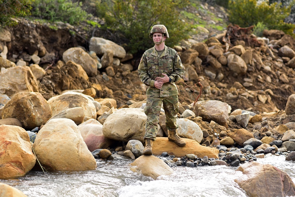 649th Engineer Company reroutes water flow in Montecito