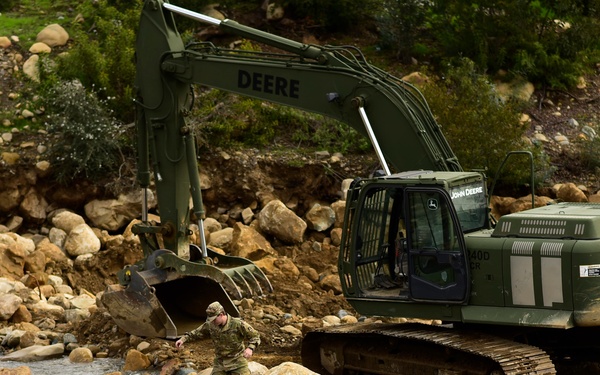 649th Engineer Company reroutes water flow in Montecito