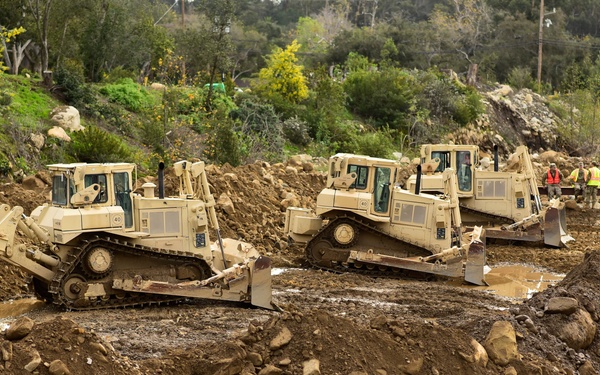 649th Engineer Company reroutes water flow in Montecito