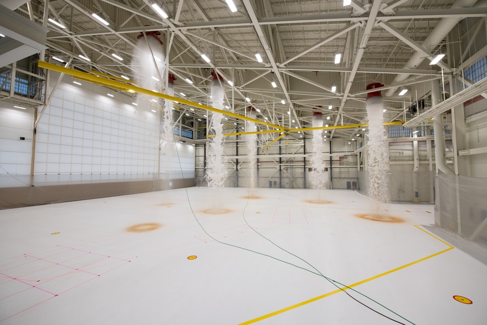 Fire suppression system test at Travis AFB