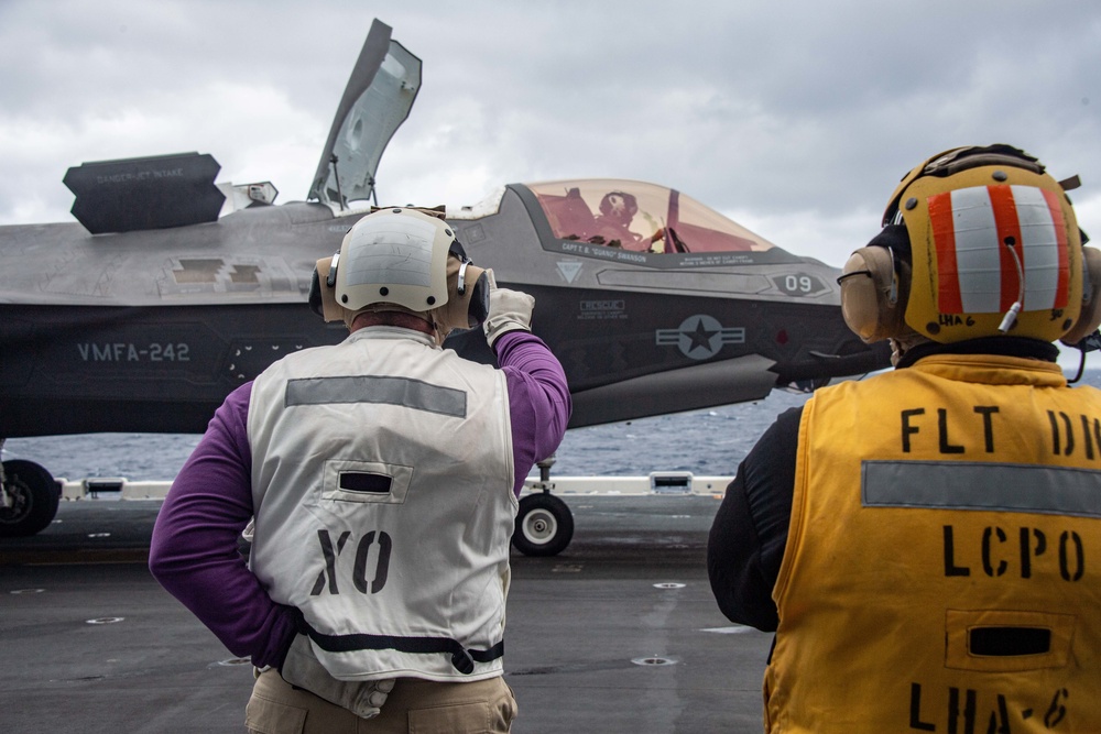 USS America Conducts Flight Operations With 31st MEU And HSC 25