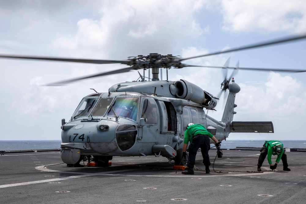 DVIDS - Images - USS Charleston conducts flight operations in the South ...