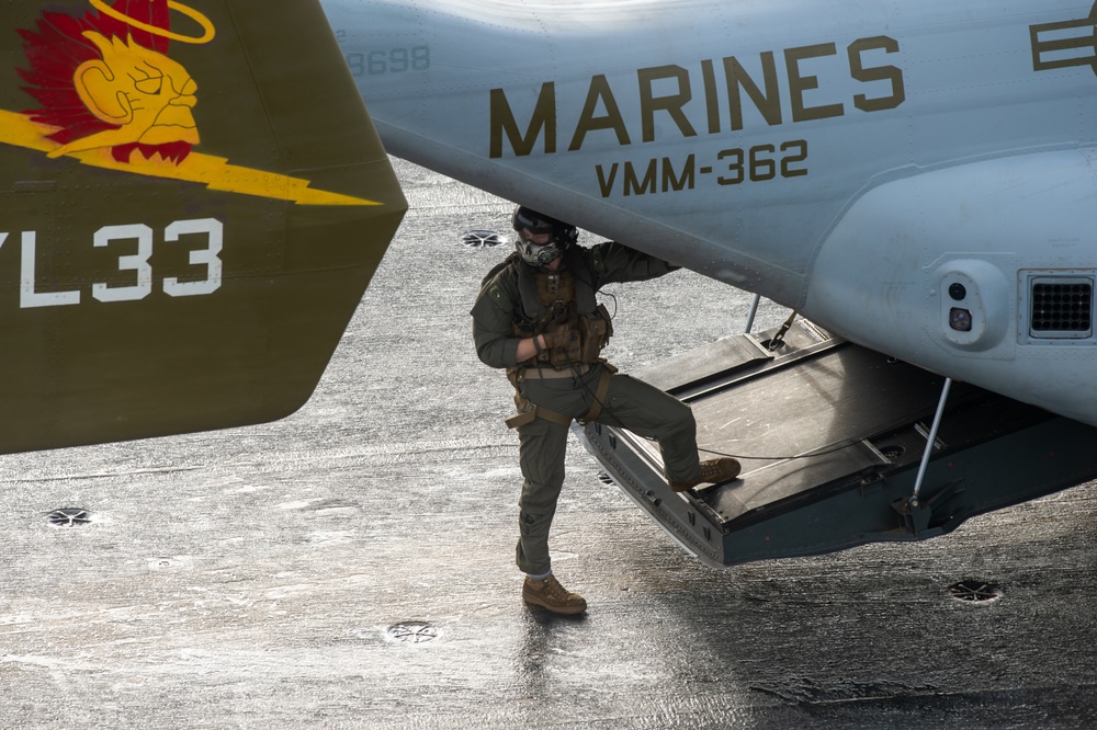 U.S. Marine Awaits Personnel Onload