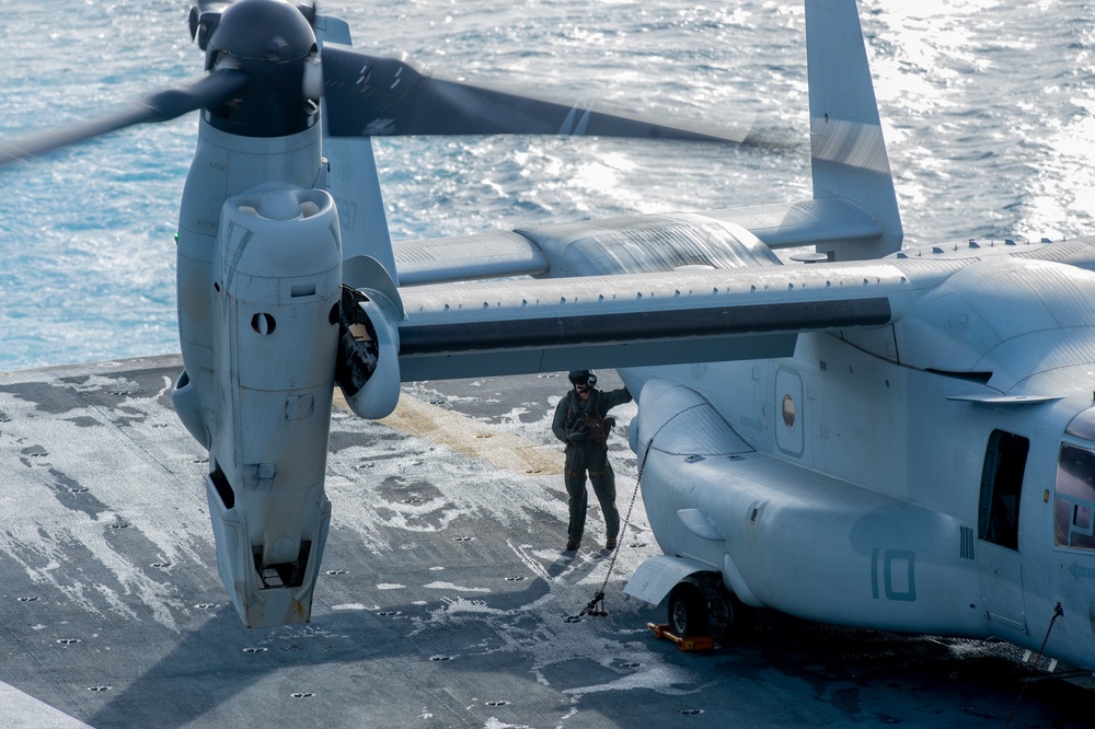 U.S. Marine Awaits Personnel Onload