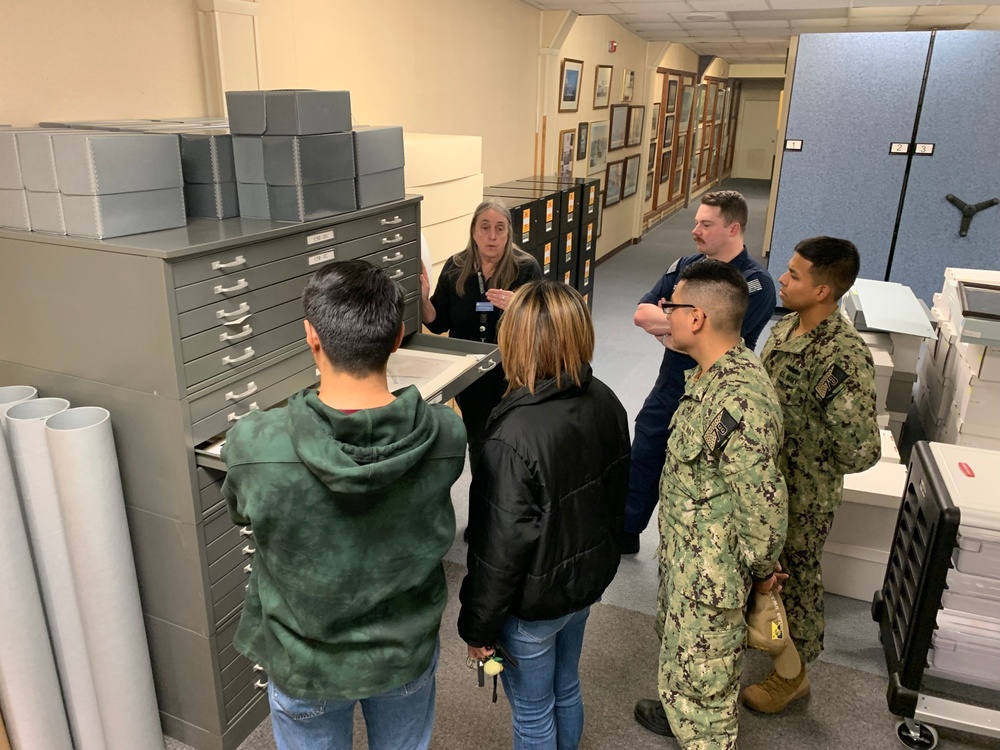 USS Gerald R. Ford (CVN 78) Sailors tour Museum Collections Facility onboard Naval Station Norfolk