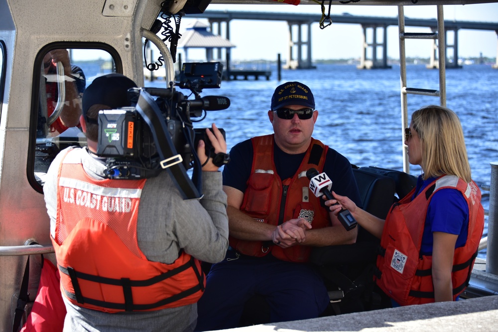 U.S. Coast Guard Aids to Navigation team St. Petersburg conducts maintenance in caloosahatchee river