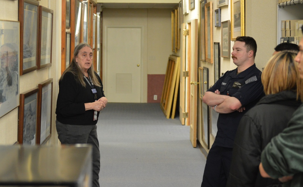 USS Gerald R. Ford (CVN 78) Sailors tour Museum Collections Facility onboard Naval Station Norfolk