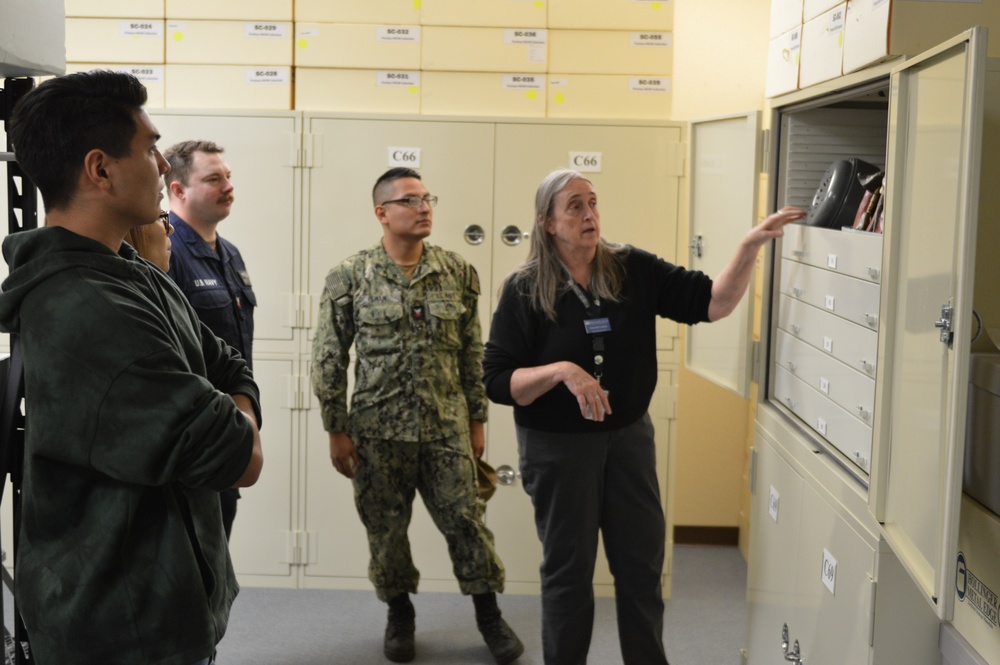 USS Gerald R. Ford (CVN 78) Sailors tour Museum Collections Facility onboard Naval Station Norfolk