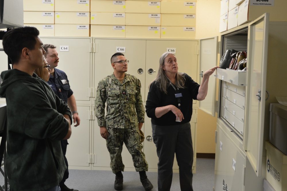 USS Gerald R. Ford (CVN 78) Sailors tour Museum Collections Facility onboard Naval Station Norfolk