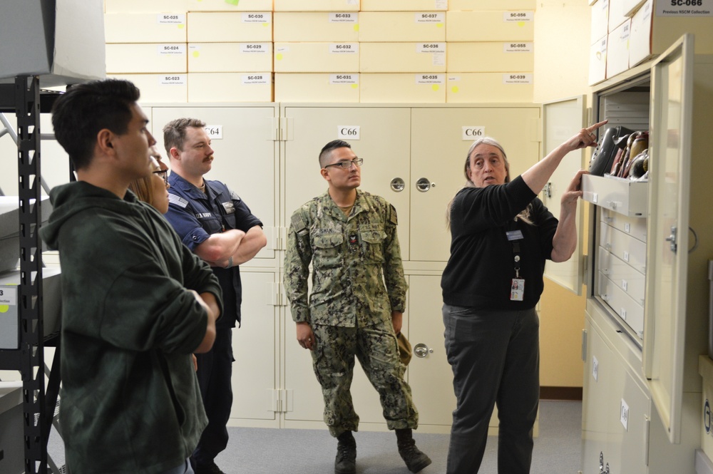 USS Gerald R. Ford (CVN 78) Sailors tour Museum Collections Facility onboard Naval Station Norfolk