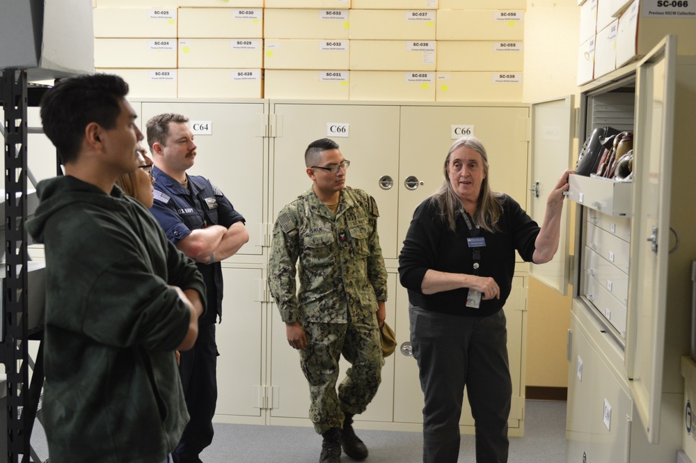 USS Gerald R. Ford (CVN 78) Sailors tour Museum Collections Facility onboard Naval Station Norfolk