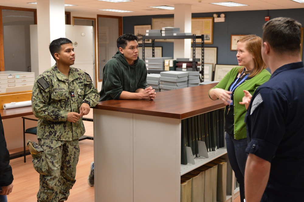 USS Gerald R. Ford (CVN 78) Sailors tour Museum Collections Facility onboard Naval Station Norfolk