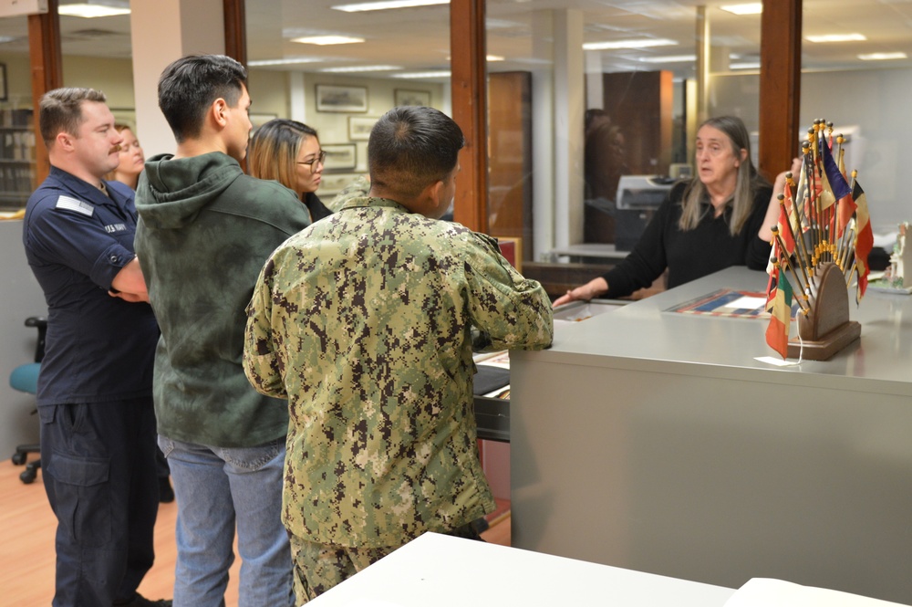 USS Gerald R. Ford (CVN 78) Sailors tour Museum Collections Facility onboard Naval Station Norfolk