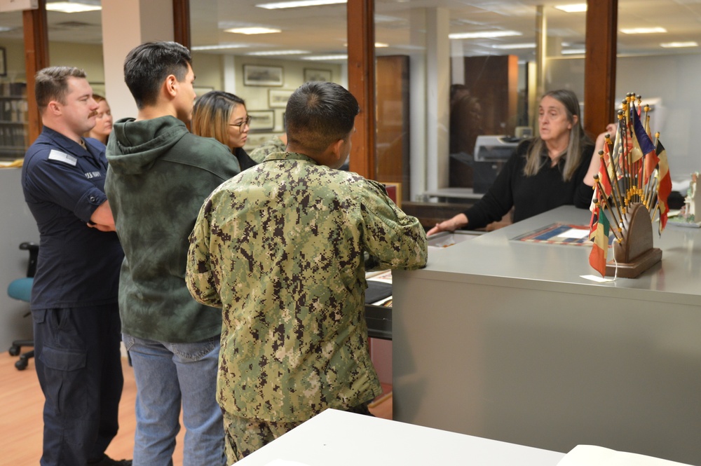 USS Gerald R. Ford (CVN 78) Sailors tour Museum Collections Facility onboard Naval Station Norfolk