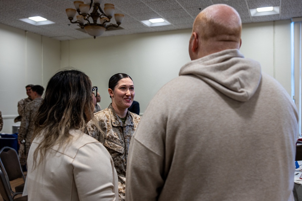 NCO, Marine of the Quarter celebrate their achievement with an Armed Services YMCA sponsored luncheon