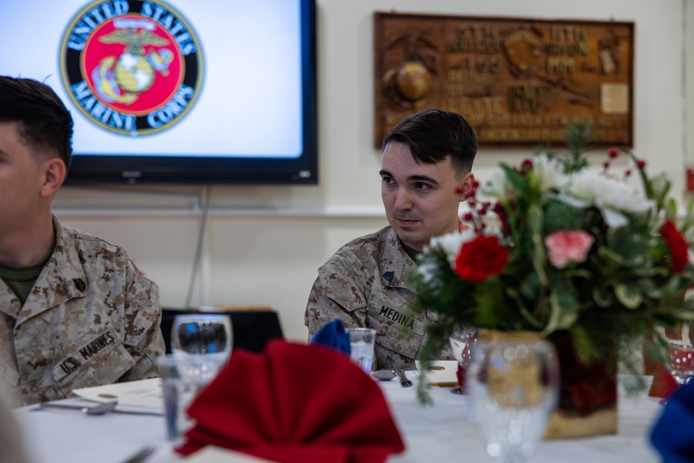 NCO, Marine of the Quarter celebrate their achievement with an Armed Services YMCA sponsored luncheon