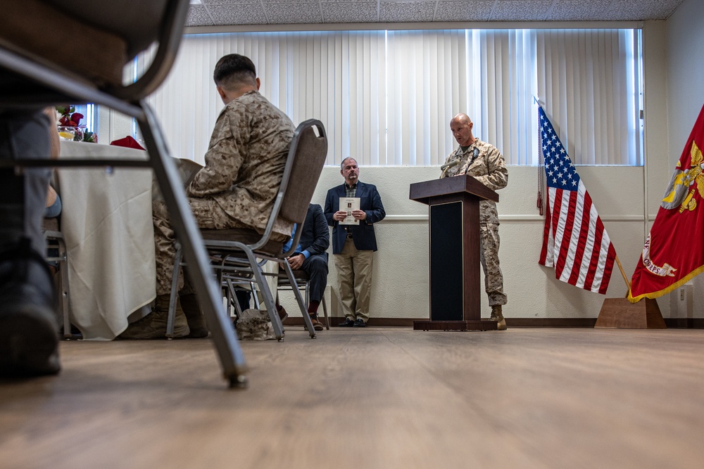 NCO, Marine of the Quarter celebrate their achievement with an Armed Services YMCA sponsored luncheon