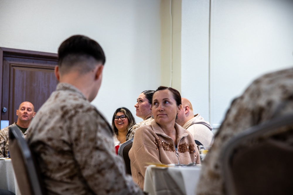 NCO, Marine of the Quarter celebrate their achievement with an Armed Services YMCA sponsored luncheon