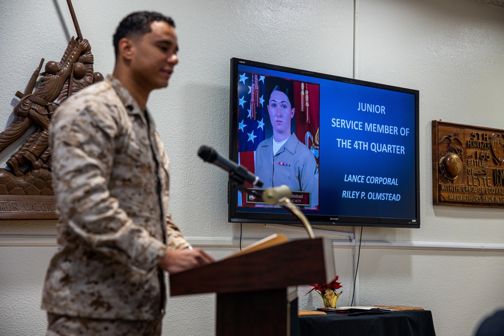 NCO, Marine of the Quarter celebrate their achievement with an Armed Services YMCA sponsored luncheon