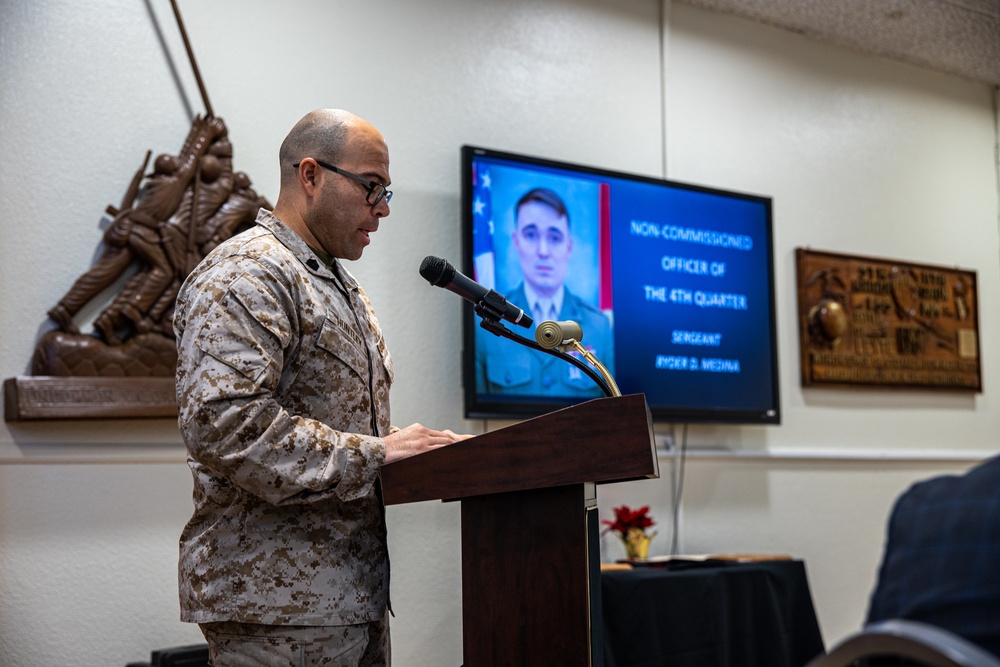 NCO, Marine of the Quarter celebrate their achievement with an Armed Services YMCA sponsored luncheon