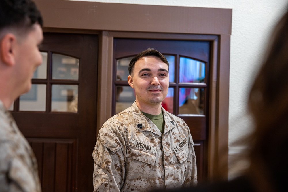 NCO, Marine of the Quarter celebrate their achievement with an Armed Services YMCA sponsored luncheon