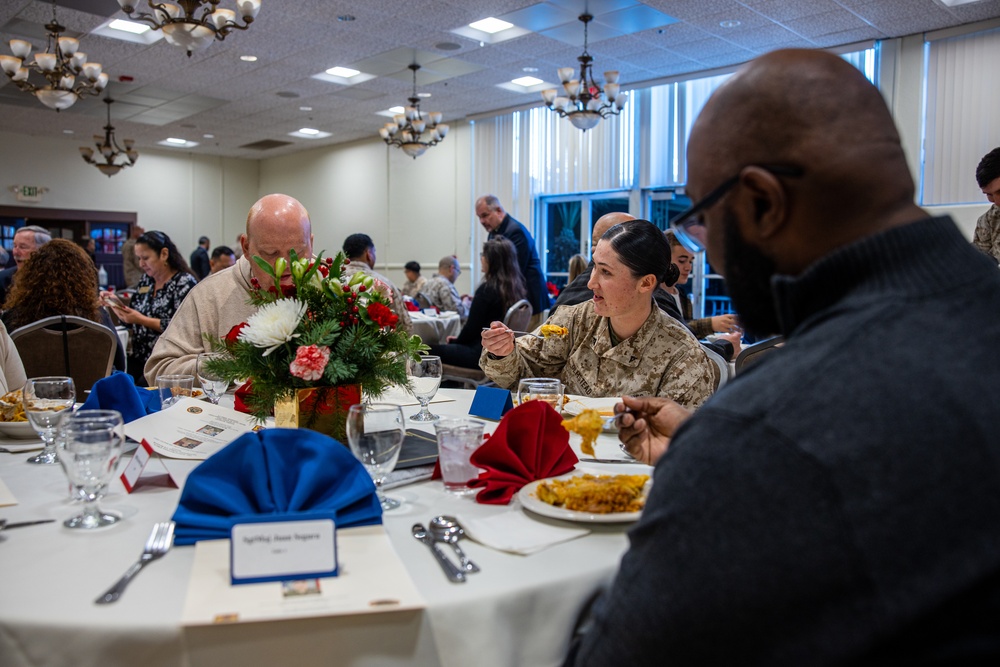 NCO, Marine of the Quarter celebrate their achievement with an Armed Services YMCA sponsored luncheon