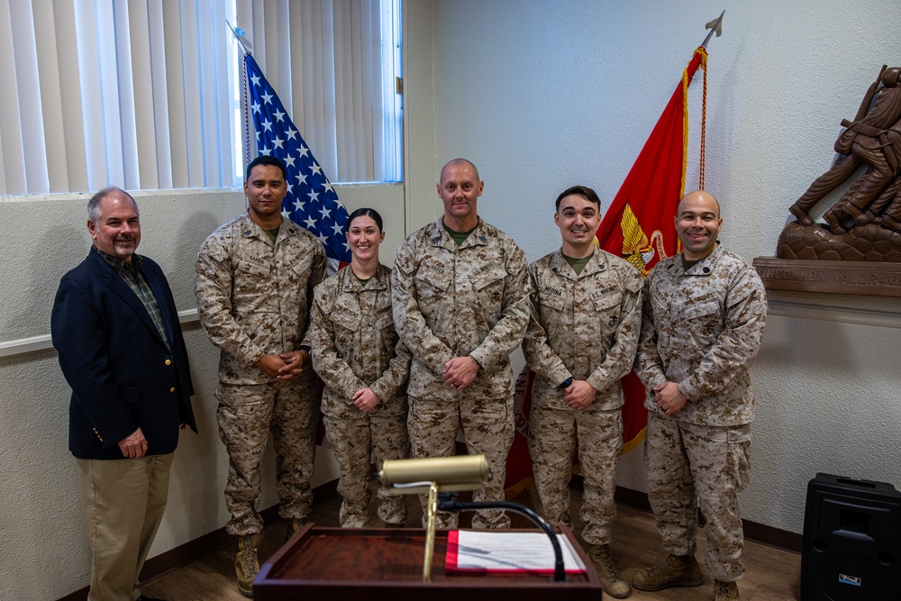 NCO, Marine of the Quarter celebrate their achievement with an Armed Services YMCA sponsored luncheon