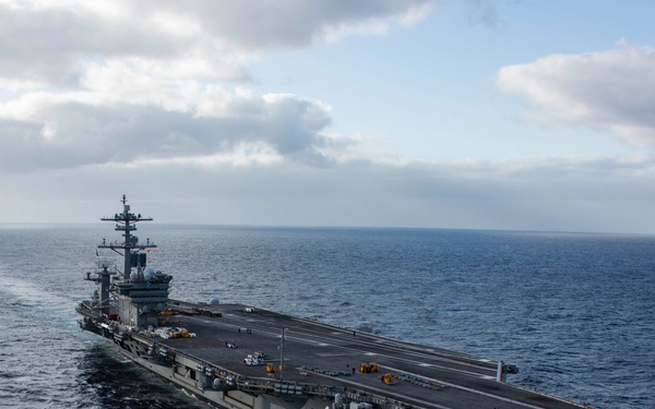 Abraham Lincoln conducts an ammunition transfer