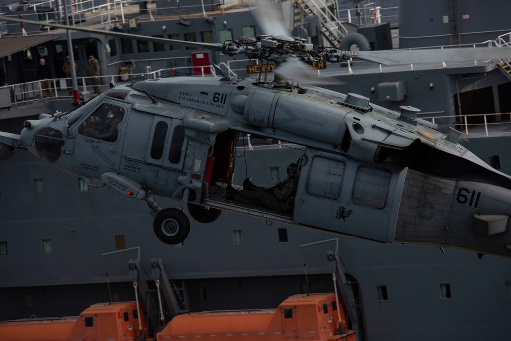 Abraham Lincoln conducts an ammunition transfer Abraham Lincoln conducts an ammunition transfer