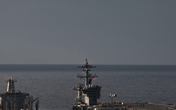 Abraham Lincoln conducts an ammunition transfer