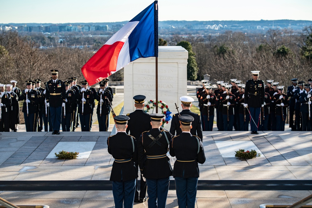 France Vice Chief of Defense Gen. Eric Autellet Participates in an Armed Forces Full Honors Wreath-Laying Ceremony at the Tomb of the Unknown Soldier