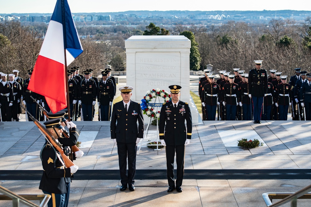 France Vice Chief of Defense Gen. Eric Autellet Participates in an Armed Forces Full Honors Wreath-Laying Ceremony at the Tomb of the Unknown Soldier