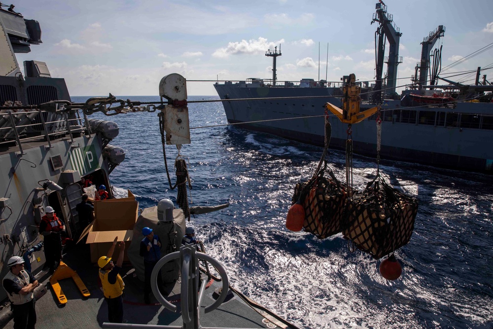 Decatur Replenishment-at-Sea with USNS Big Horn