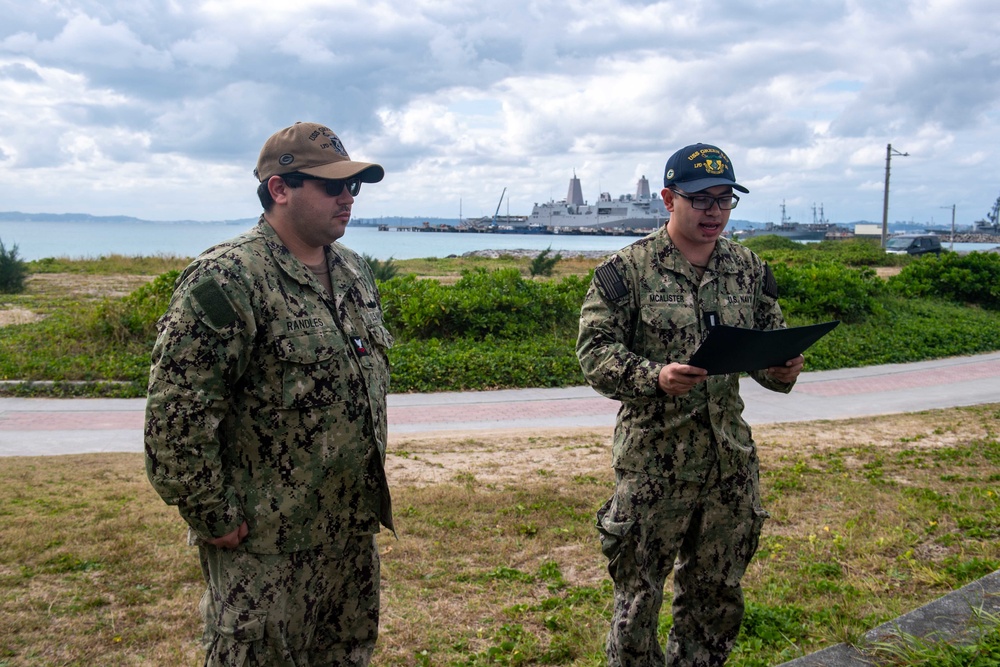 USS Green Bay (LPD 20) Conducts Reenlistment During LCAC Ops