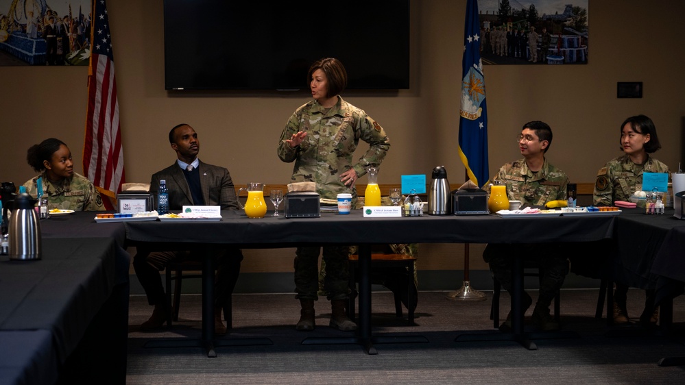 CMSAF JoAnne S. Bass visits Team Fairchild