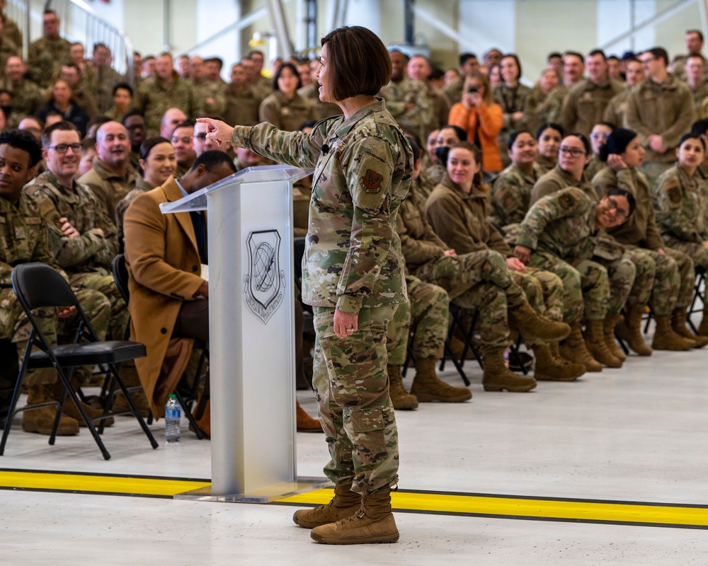 CMSAF JoAnne S. Bass visits Team Fairchild