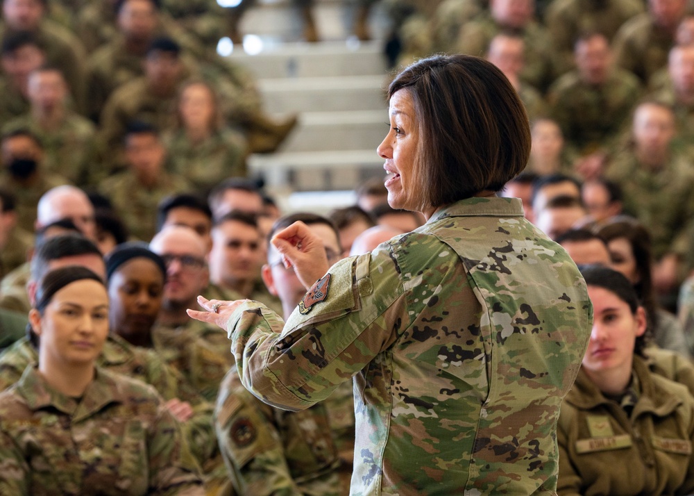 CMSAF JoAnne S. Bass visits Team Fairchild