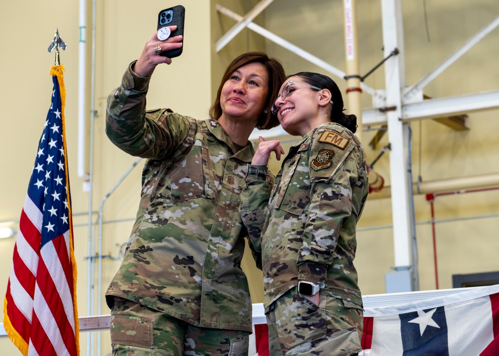 CMSAF JoAnne S. Bass visits Team Fairchild