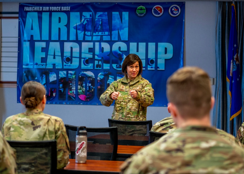 CMSAF JoAnne S. Bass visits Team Fairchild