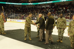 Iowa Wild Hockey Game Soldier Re-Enlistment