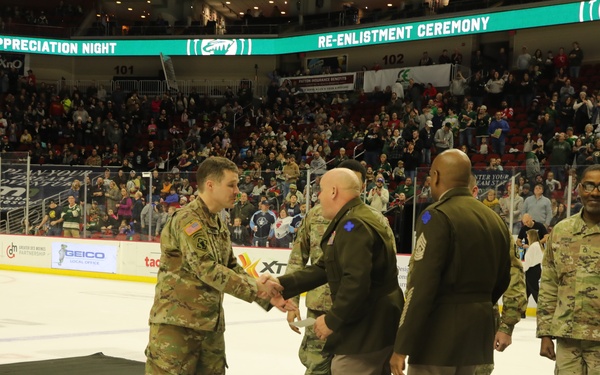 Iowa Wild Hockey Game Soldier Re-Enlistment