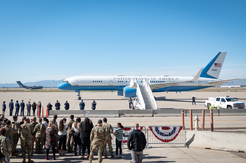 Vice President Kamala Harris visits Airmen, families at Luke Air Force Base