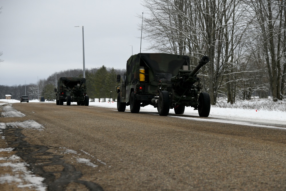 120th Field Artillery Regiment sets up M119 during Northern Strike 23-1