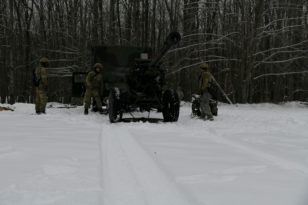 120th Field Artillery Regiment sets up M119 during Northern Strike 23-1