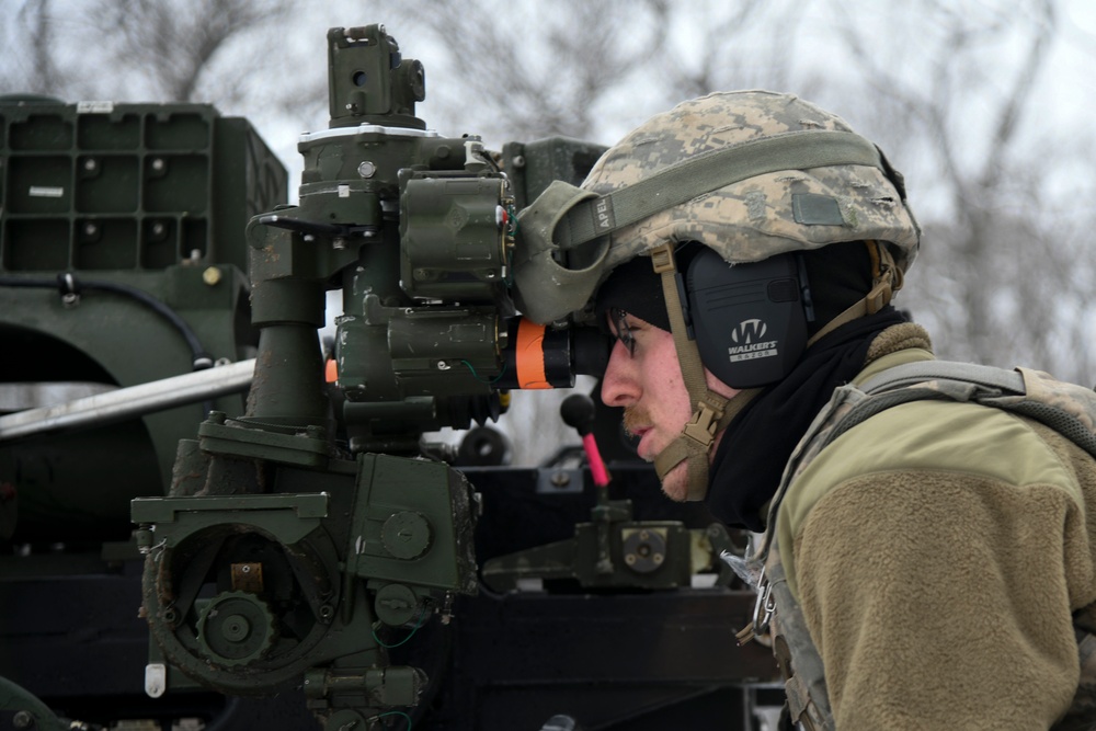 120th Field Artillery Regiment sets up M119 during Northern Strike 23-1