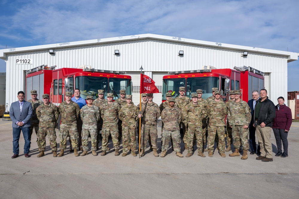 ASA-Black Sea fire department stands in front of the fire station with IMCOM leadership