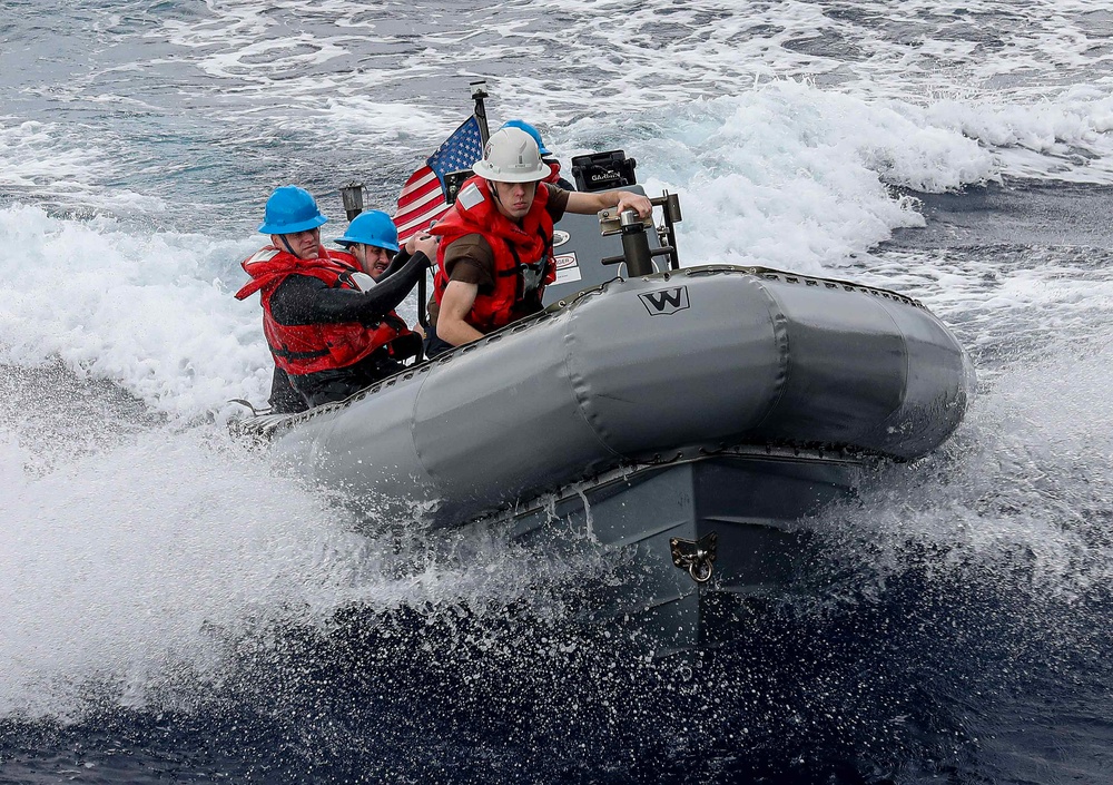 USS Rafael Peralta (DDG 115) Conducts Rigid-Hull Inflatable Boat (RHIB) Operations