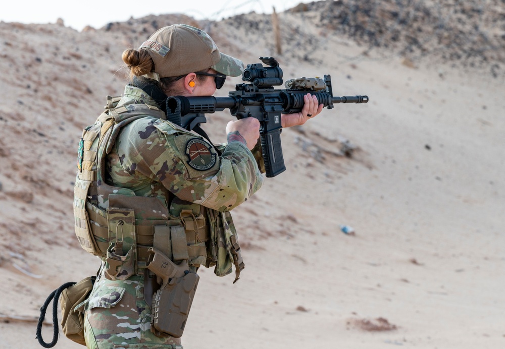 378th ESFS K9 training at the PSAB firing range