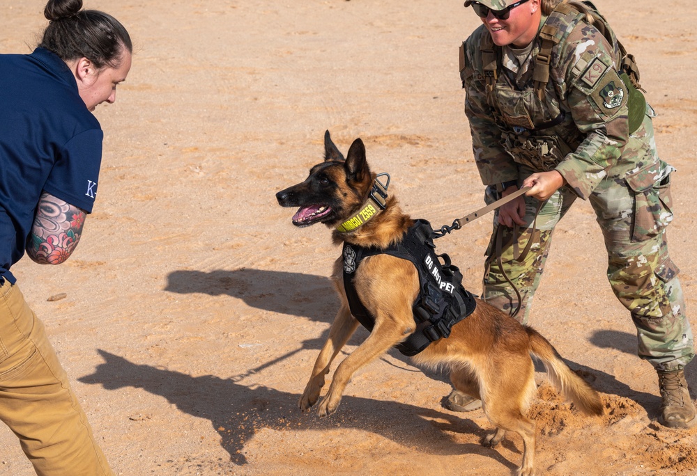 378th ESFS K9 training at the PSAB firing range