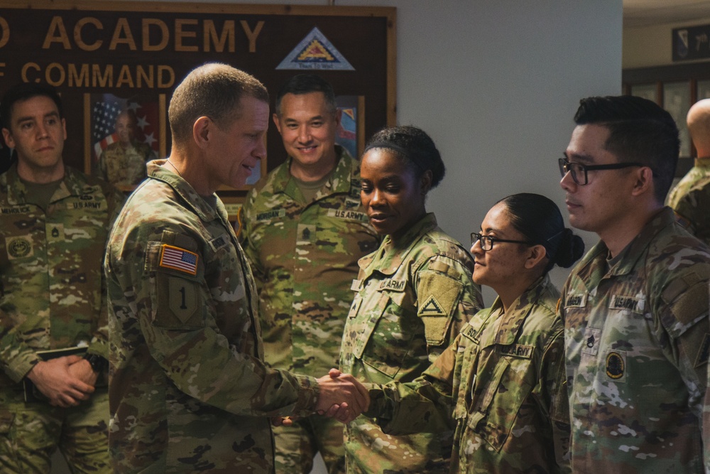 SMA Grinston Visits NCOA Soldiers at Grafenwoehr, Germany